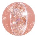 Pool Central 16 in. Salmon Pink Glitter Inflatable Beach Ball 34808584